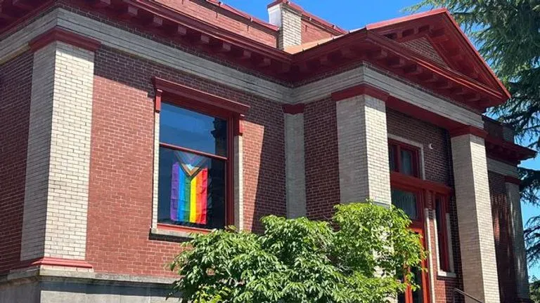 Juvenile arrested, accused of shooting at Pride flag hanging in window at Oregon library