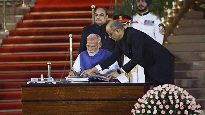 Narendra Modi sworn in for third term at grand ceremony in Delhi