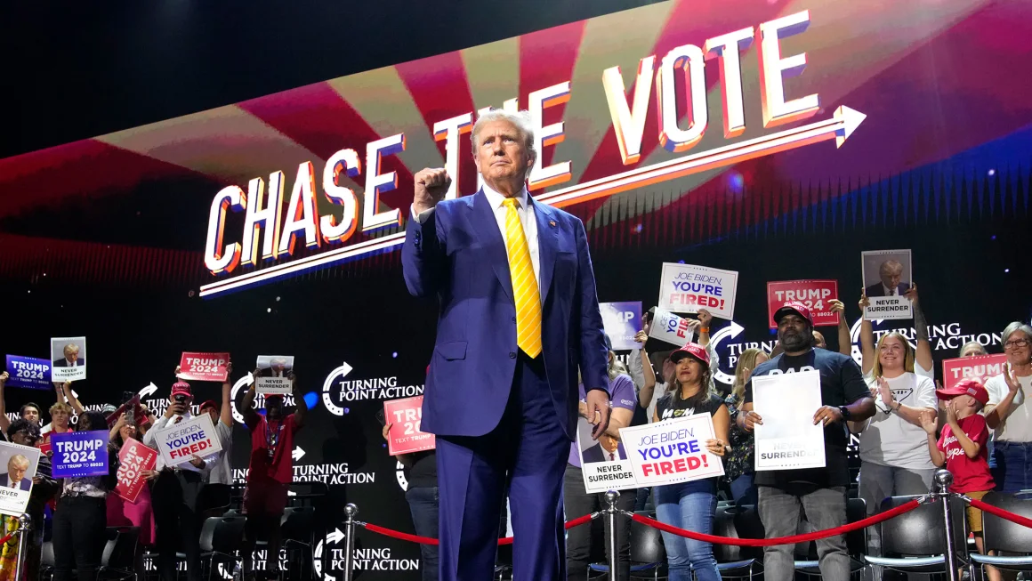 Trump takes stage in Las Vegas for first campaign rally since felony conviction