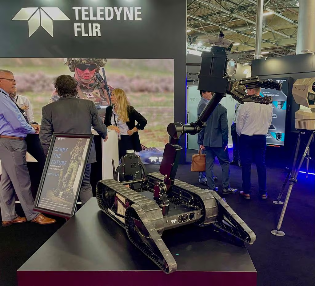 Ground robots hauling drones into battle is a trend at Paris arms fair