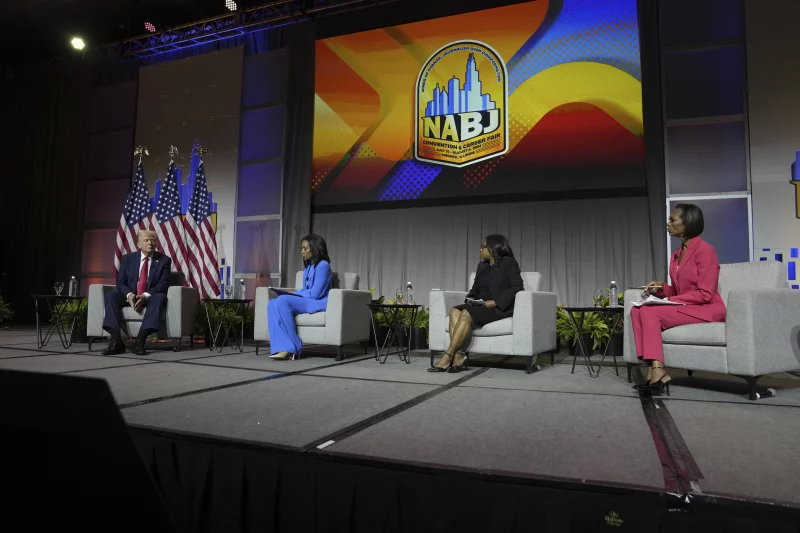 Trump attacks Kamala Harris’ racial identity at Black journalism convention