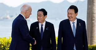 South Korea, Japan, U.S. leaders renew ties on regional challenges