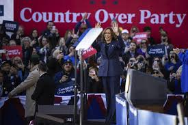 Harris stresses abortion rights and early voting in packed Atlanta rally