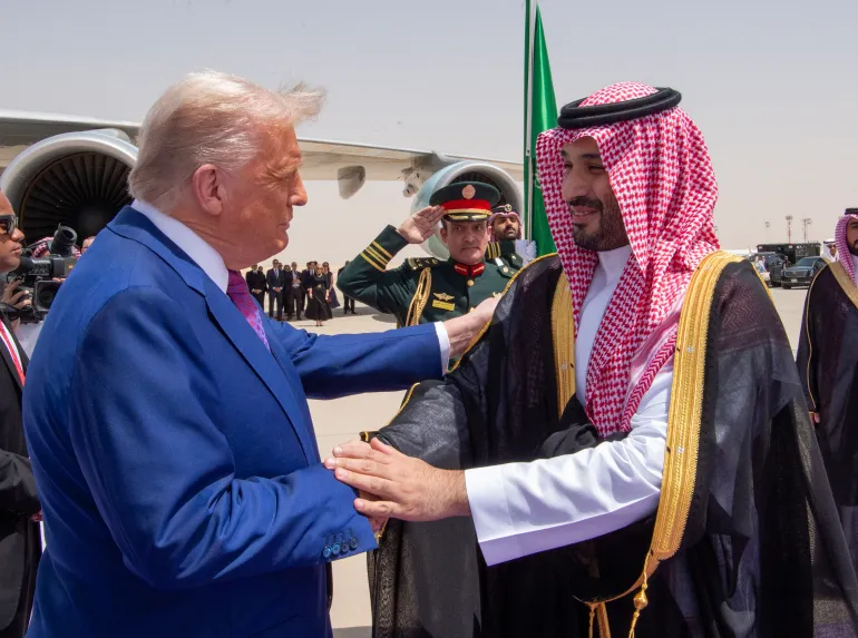 Trump meets with Saudi crown prince as Middle East trip gets under way