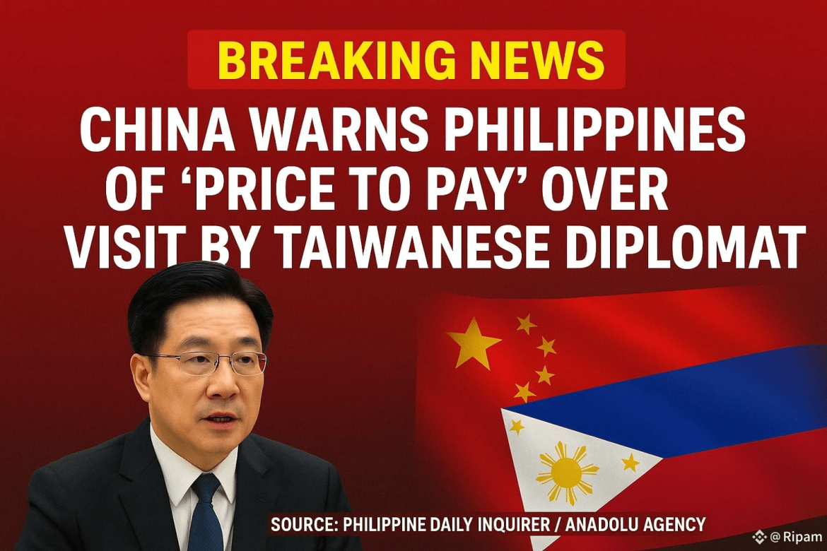 China warns of ‘consequences’ over Taiwan minister’s visit to PH